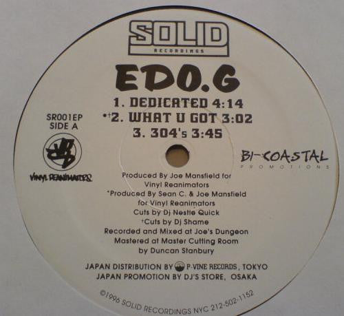 Edo.G- Six Song EP, Second Hand 12 Inch EP
