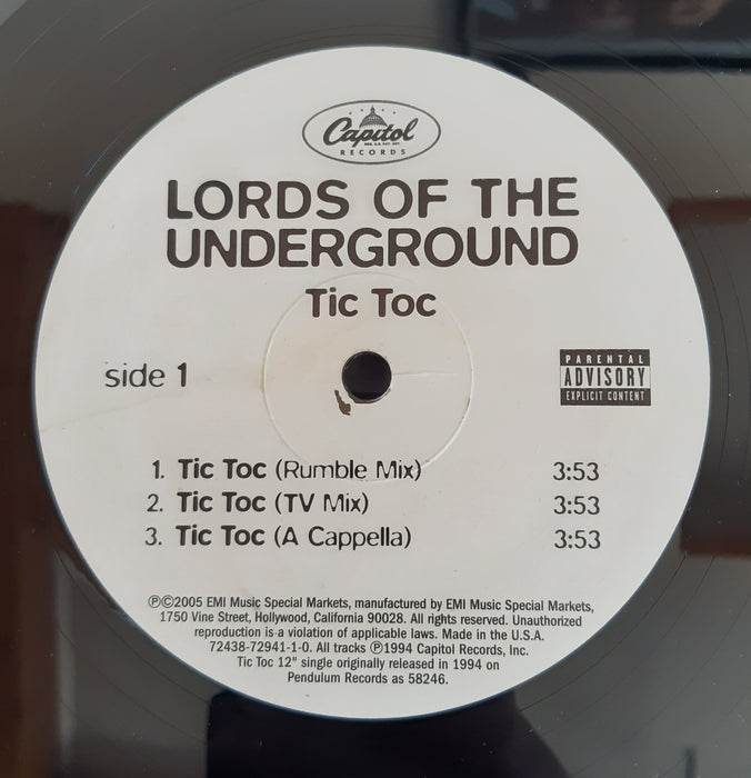 Lords Of The Underground- Tic Toc, Second Hand 12 Inch Single