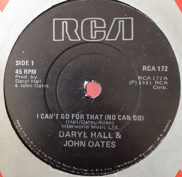 Daryl Hall & John Oates- I Can't Go For That, Second Hand 7 Inch Single