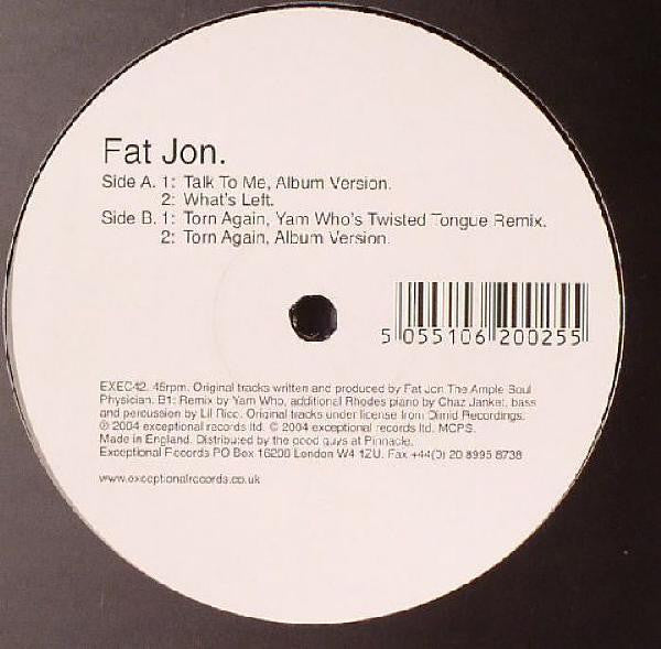 Fat Jon- Talk To Me/Torn Again, Second Hand 12 Inch Single