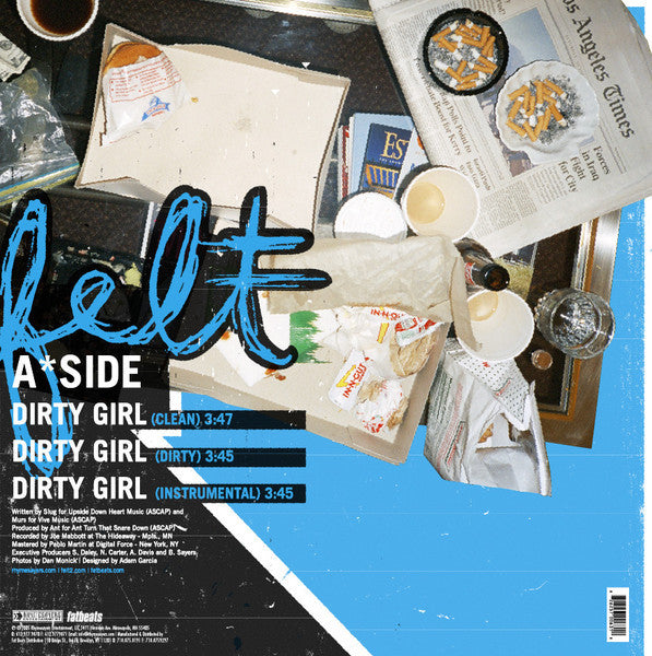 Felt- Dirty Girl/ Early Mornin' Tony, Second Hand 12 Inch Single