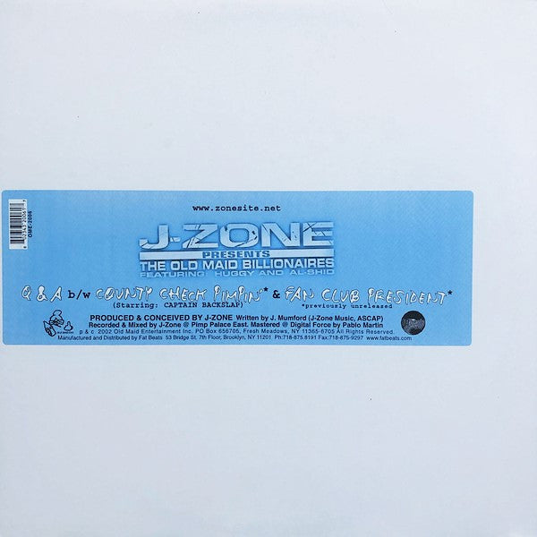 J Zone- Q & A/ County Check Pimpin, Second Hand 12 Inch Single
