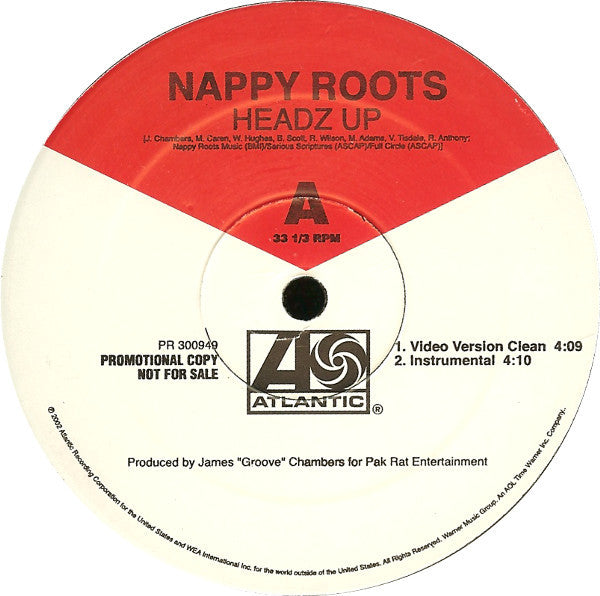 Nappy Roots- Headz Up/Ballin On A Budget, Second Hand 12 Inch Single