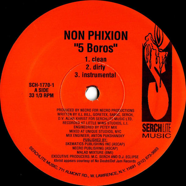 Non Phixion- 5 Boros/Four W's, Second Hand 12 Inch Single
