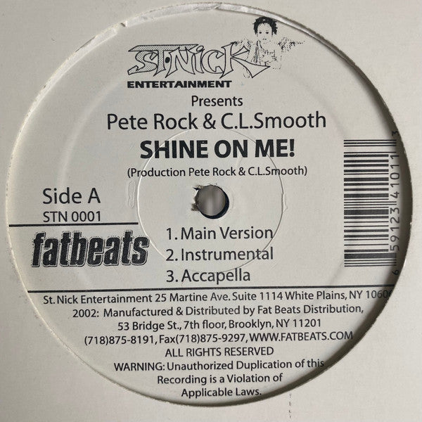 Pete Rock & CL Smooth- Shine On Me/Climax, Second Hand 12 Inch Single
