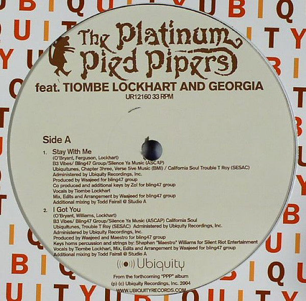Platinum Pied Pipers- Stay With Me, New 12 Inch Single