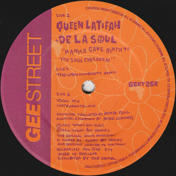 Queen Latifah & De La Soul- Mama Gave Birth To The Soul Children Remix, Second Hand 12 Inch Single