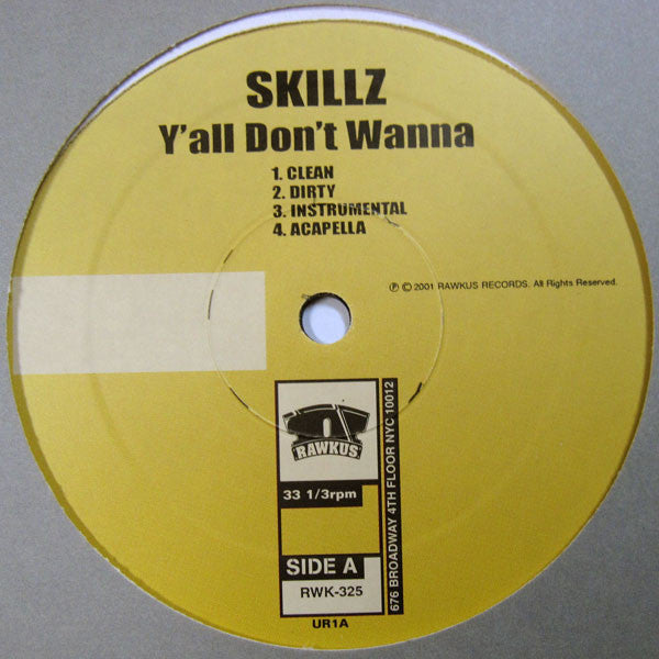 Skillz- Y'All Dont Wanna/ Do It Real Big, Second Hand 12 Inch Single