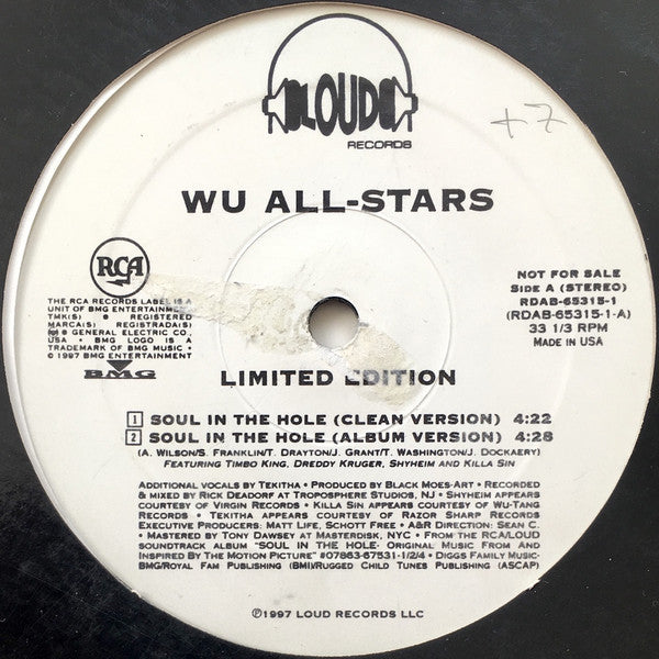 Wu All Stars- Soul In The Hole, Second Hand 12 Inch Single